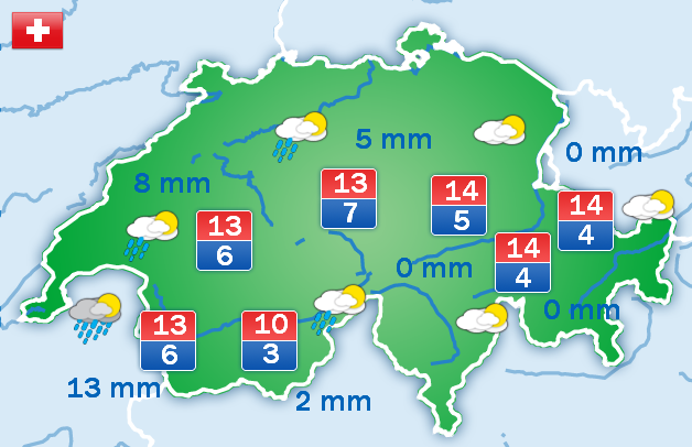 Weersverwachting voor woensdag Weersverwachting voor woensdag